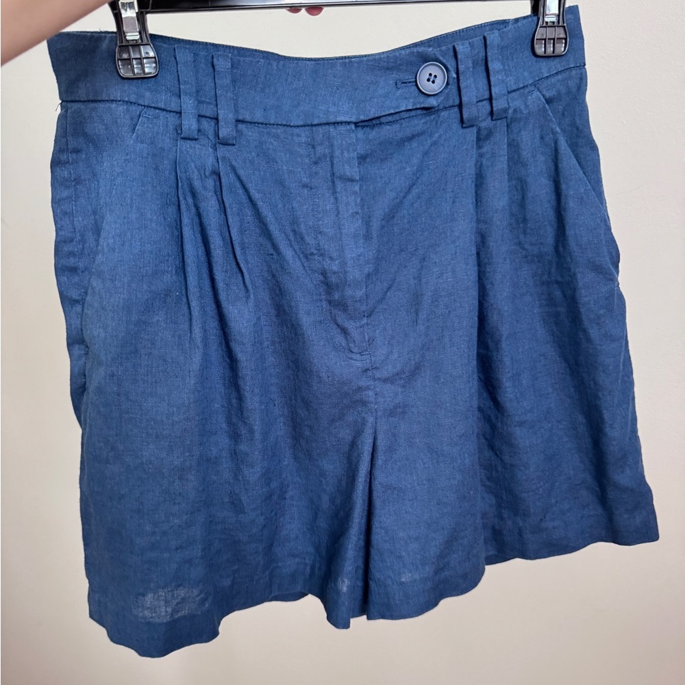& Other Stories Linen Blend Blue Shorts In Sz. 4